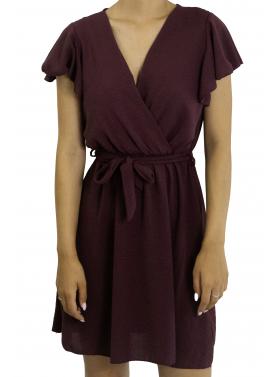 Vestito corto con fiocco scollo a V